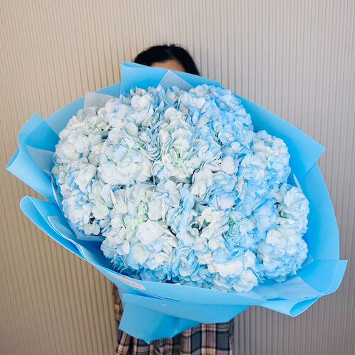 Букет из голубых гортензий - 11 гортензий
