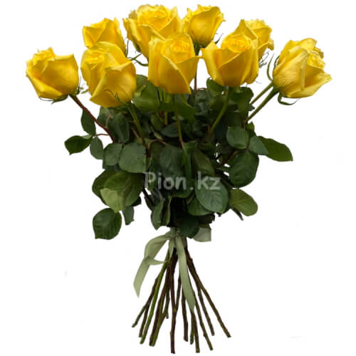 Букет из желтых роз "Мохана" 90см - 21 роза