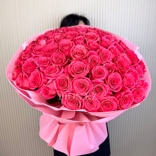 Охапка голландских роз "Pink Floyd" 60см