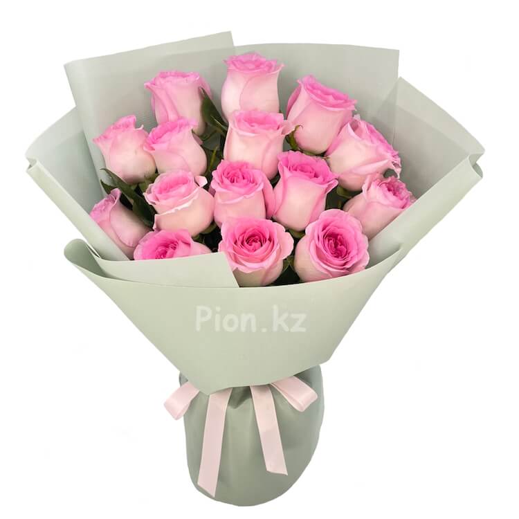 Букет из бело-розовых роз "Мандала" c Доставкой в Алматы